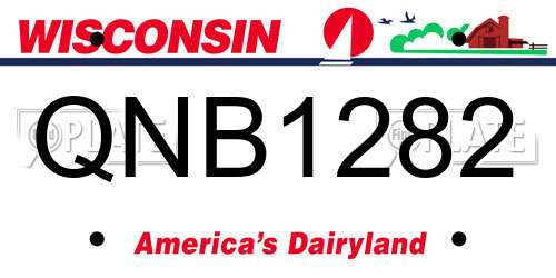 QNB1282 Wisconsin License Plate