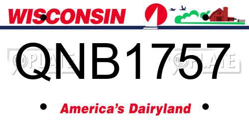 QNB1757 Wisconsin License Plate