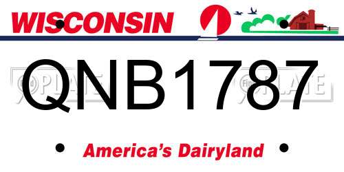 QNB1787 Wisconsin License Plate