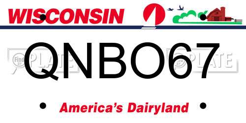 QNBO67 Wisconsin License Plate