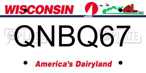 QNBQ67 Wisconsin License Plate