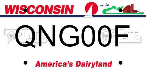 QNG00F Wisconsin License Plate