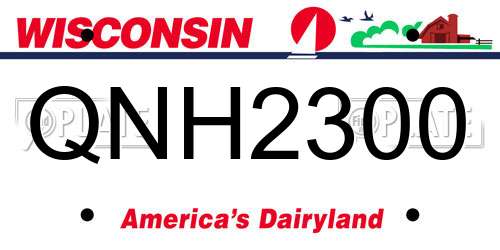 QNH2300 Wisconsin License Plate