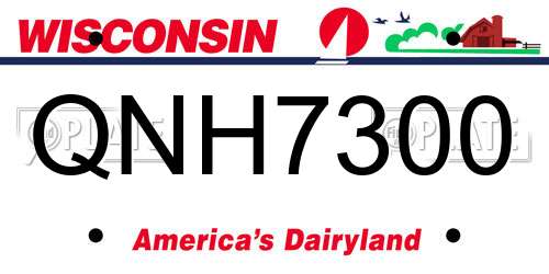 QNH7300 Wisconsin License Plate