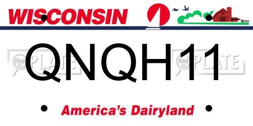 QNQH11 Wisconsin License Plate