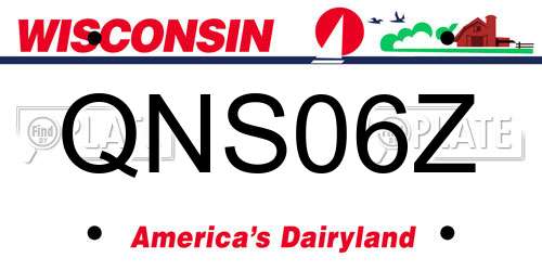 QNS06Z Wisconsin License Plate