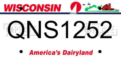 QNS1252 Wisconsin License Plate