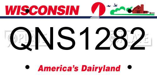 QNS1282 Wisconsin License Plate