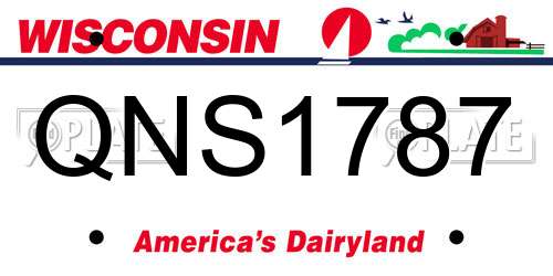 QNS1787 Wisconsin License Plate