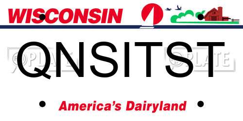 QNSITST Wisconsin License Plate
