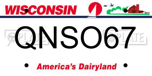 QNSO67 Wisconsin License Plate