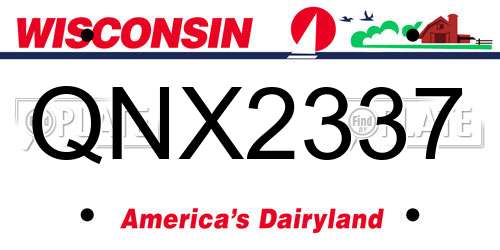 QNX2337 Wisconsin License Plate