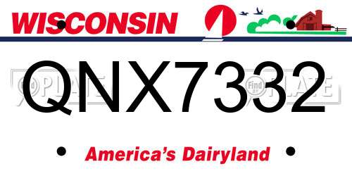 QNX7332 Wisconsin License Plate