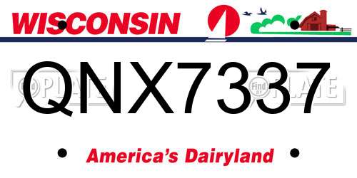 QNX7337 Wisconsin License Plate