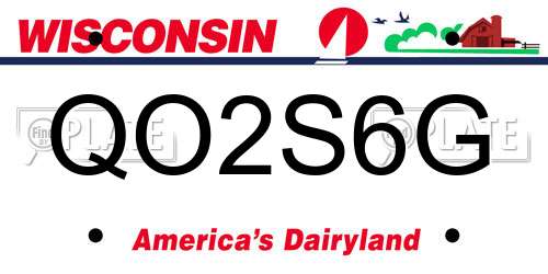 QO2S6G Wisconsin License Plate