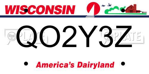 QO2Y3Z Wisconsin License Plate