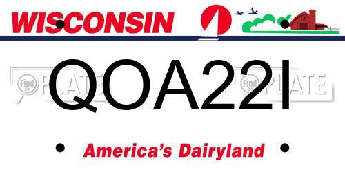 QOA22I Wisconsin License Plate