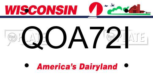 QOA72I Wisconsin License Plate