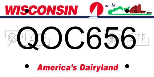 QOC656 Wisconsin License Plate