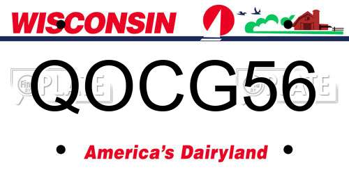QOCG56 Wisconsin License Plate