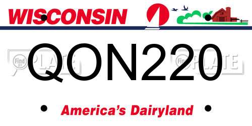 QON220 Wisconsin License Plate