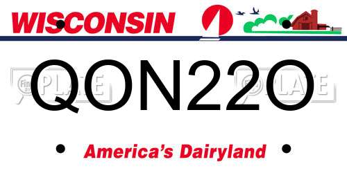 QON22O Wisconsin License Plate