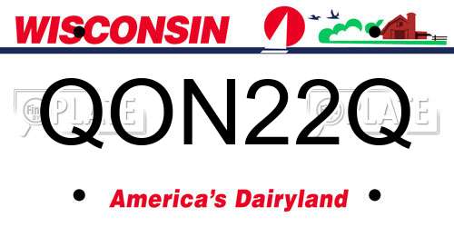 QON22Q Wisconsin License Plate