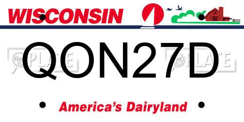 QON27D Wisconsin License Plate