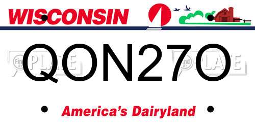 QON27O Wisconsin License Plate