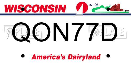 QON77D Wisconsin License Plate