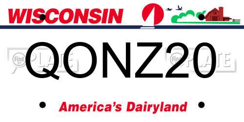 QONZ20 Wisconsin License Plate