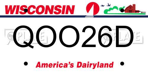 QOO26D Wisconsin License Plate