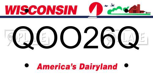 QOO26Q Wisconsin License Plate