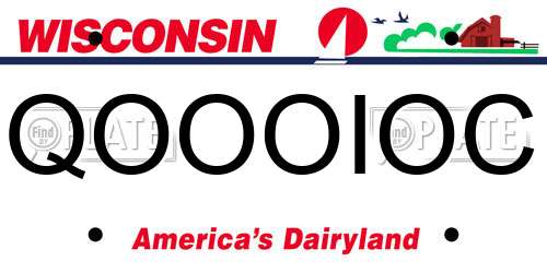 QOOOIOC Wisconsin License Plate