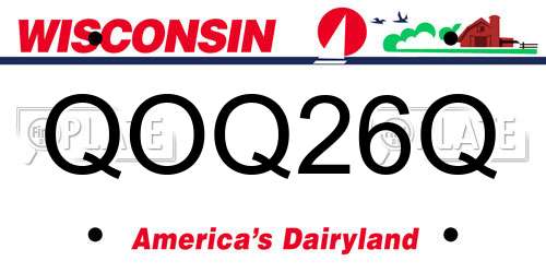 QOQ26Q Wisconsin License Plate