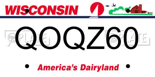QOQZ60 Wisconsin License Plate