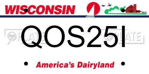QOS25I Wisconsin License Plate