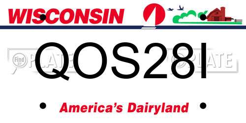 QOS28I Wisconsin License Plate
