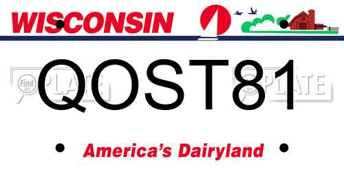 QOST81 Wisconsin License Plate