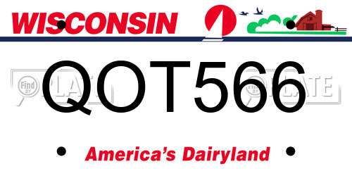 QOT566 Wisconsin License Plate