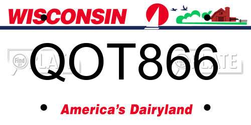 QOT866 Wisconsin License Plate