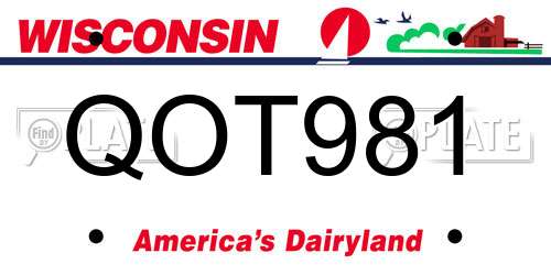 QOT981 Wisconsin License Plate