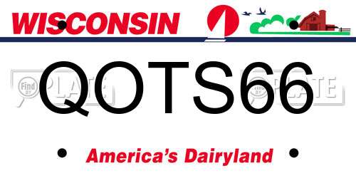 QOTS66 Wisconsin License Plate
