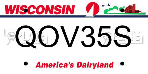 QOV35S Wisconsin License Plate