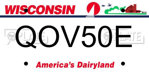 QOV50E Wisconsin License Plate