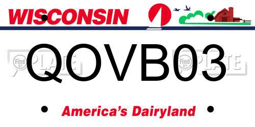 QOVB03 Wisconsin License Plate
