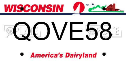 QOVE58 Wisconsin License Plate