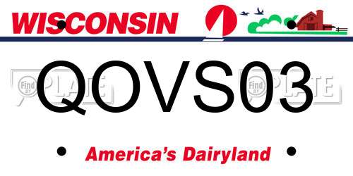 QOVS03 Wisconsin License Plate