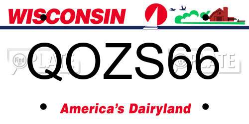 QOZS66 Wisconsin License Plate