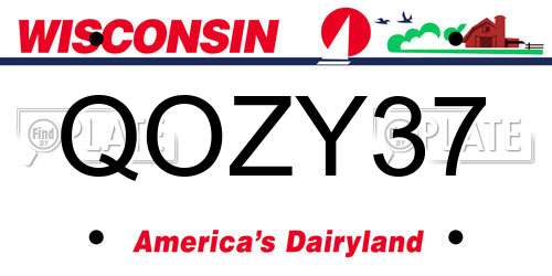QOZY37 Wisconsin License Plate
